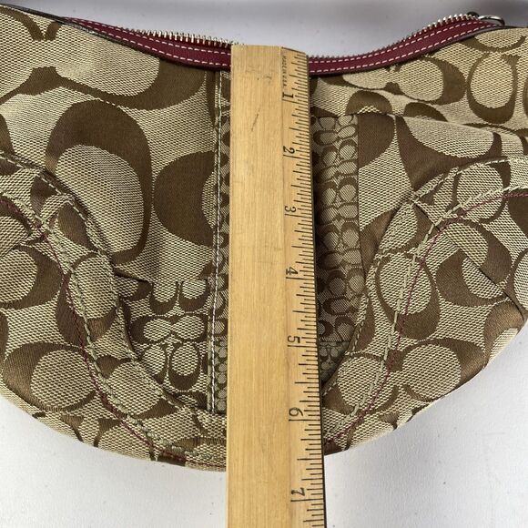 Y2K Coach Patchwork Purse Monogram Hobo Shoulder Bag Red Crocodile Print Handle - Picture 15 of 16